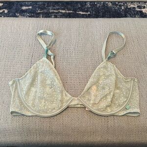 Victoria’s Secret Unlined Demi Bra Light Blue with Metallic Stars 38C
